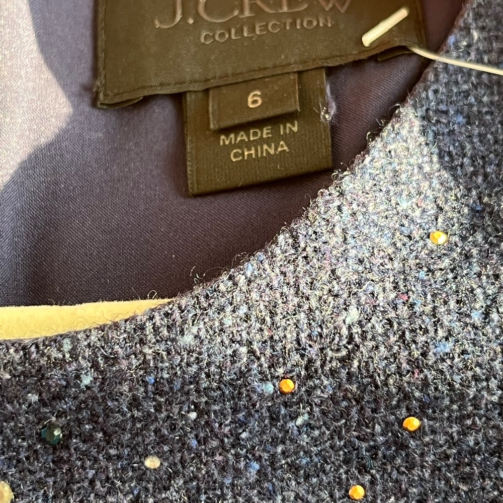 NWT J Crew Collection studded constellation sheath dress, size 6, dark blue - Picture 15 of 16
